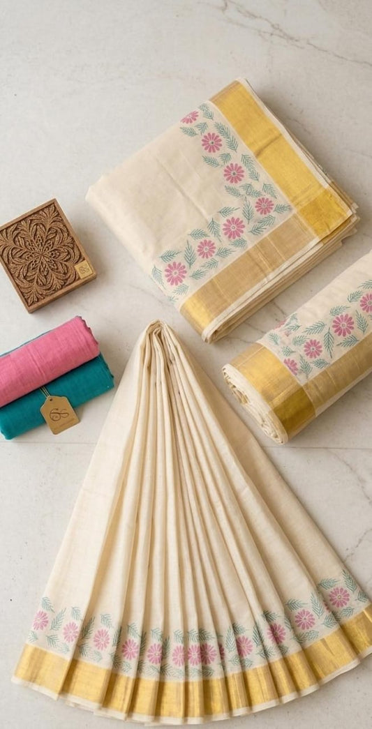 Kerala Traditional Kasavu Saree