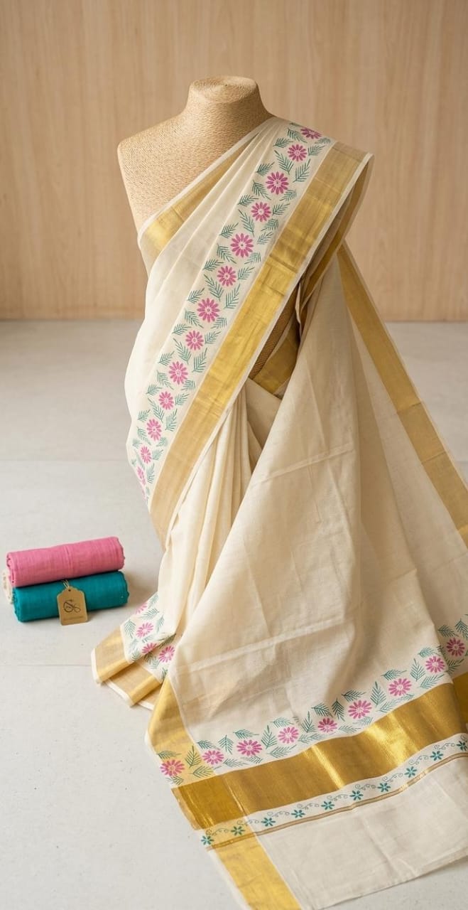 Kerala Traditional Kasavu Saree